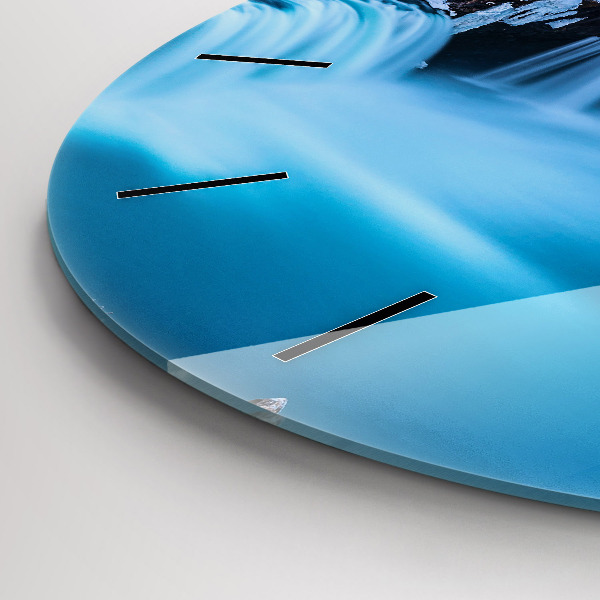 Ceas rotund de perete din sticlă Cascada Godafoss Islanda