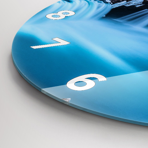 Ceas rotund de perete din sticlă Cascada Godafoss Islanda