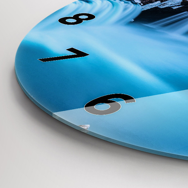 Ceas rotund de perete din sticlă Cascada Godafoss Islanda