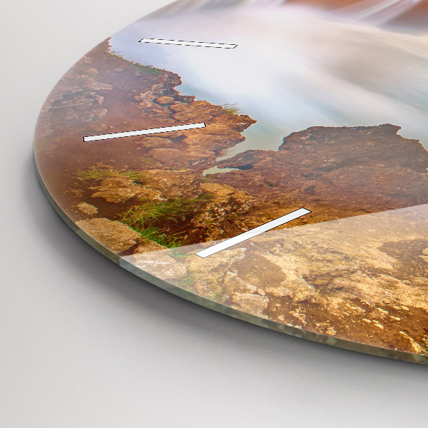 Ceas rotund de perete din sticlă Godafoss în Islanda