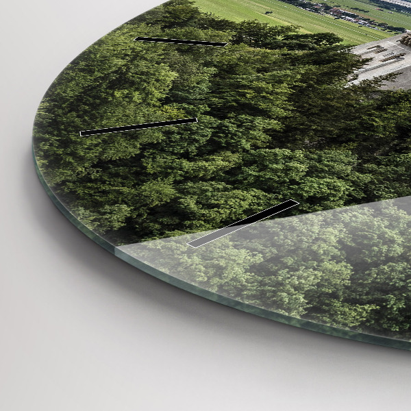 Ceas rotund de perete din sticlă Castelul Neuschwanstein