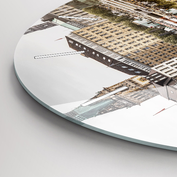 Ceas rotund de perete din sticlă Râul Hamburg Germania