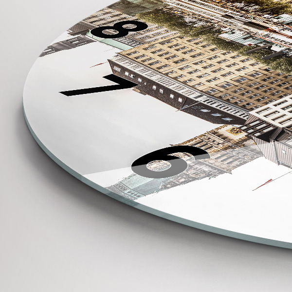 Ceas rotund de perete din sticlă Râul Hamburg Germania