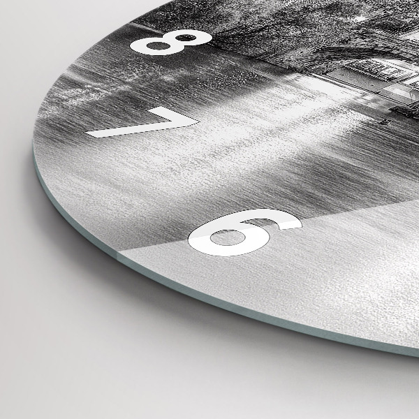 Ceas rotund de perete din sticlă Podul Carol din Praga