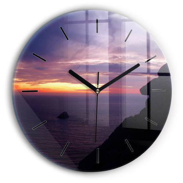 Ceas rotund de perete din sticlă Cap de piatră