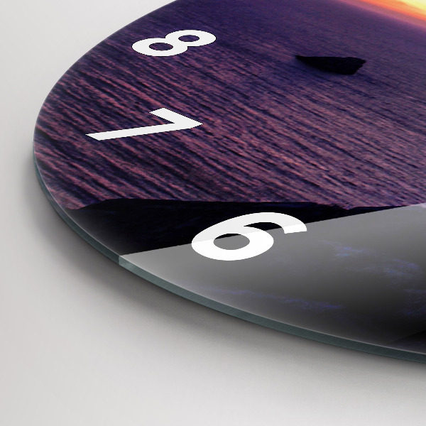 Ceas rotund de perete din sticlă Cap de piatră