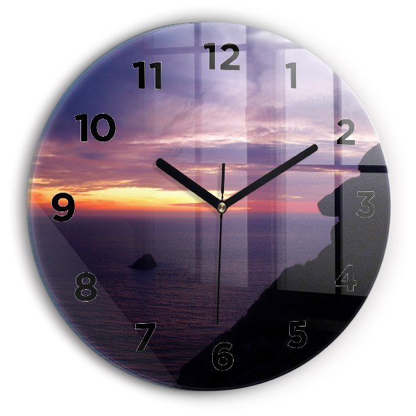 Ceas rotund de perete din sticlă Cap de piatră