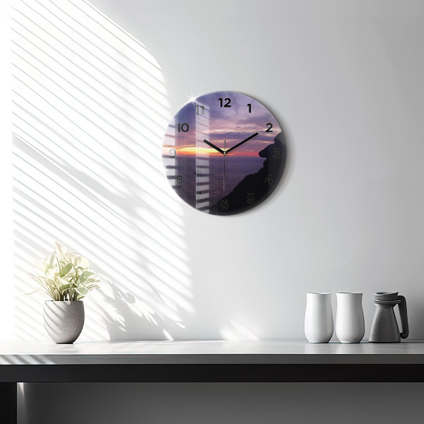 Ceas rotund de perete din sticlă Cap de piatră