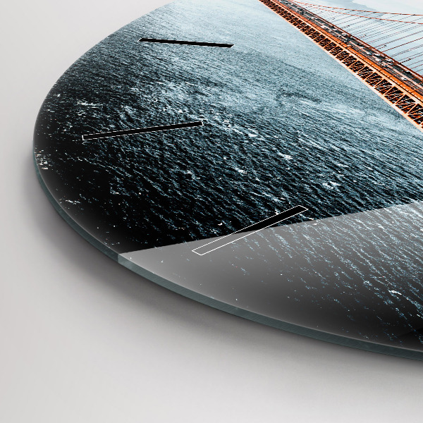 Ceas rotund de perete din sticlă Podul Golden Gate