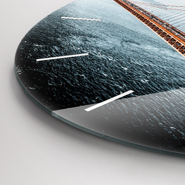 Ceas rotund de perete din sticlă Podul Golden Gate