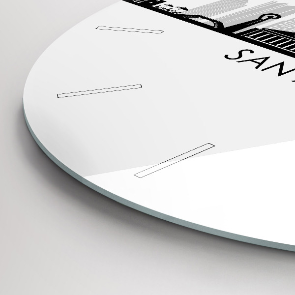 Ceas rotund de perete din sticlă Orașul San Antonio Texas