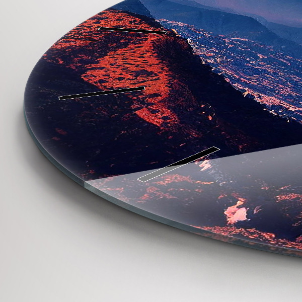 Ceas rotund de perete din sticlă Munții din San Antonio SUA