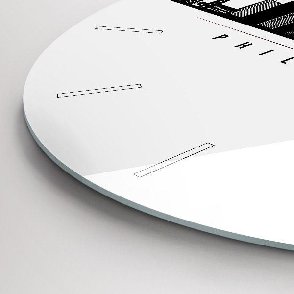 Ceas rotund de perete din sticlă ilustrație Philadelphia