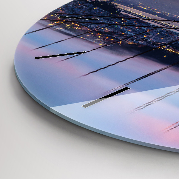 Ceas rotund de perete din sticlă Pod din San Francisco