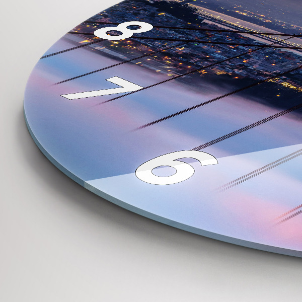 Ceas rotund de perete din sticlă Pod din San Francisco