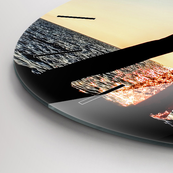 Ceas rotund de perete din sticlă Dans spaniol pe mare