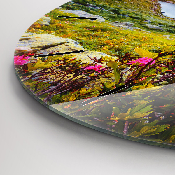 Ceas rotund de perete din sticlă Ghețarul Mont Blanc Chamonix