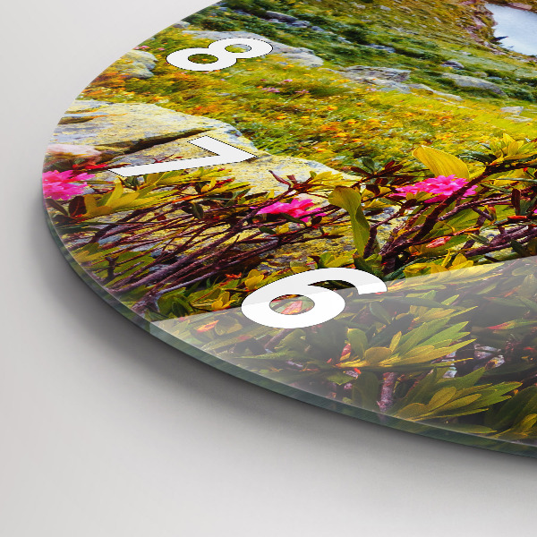 Ceas rotund de perete din sticlă Ghețarul Mont Blanc Chamonix