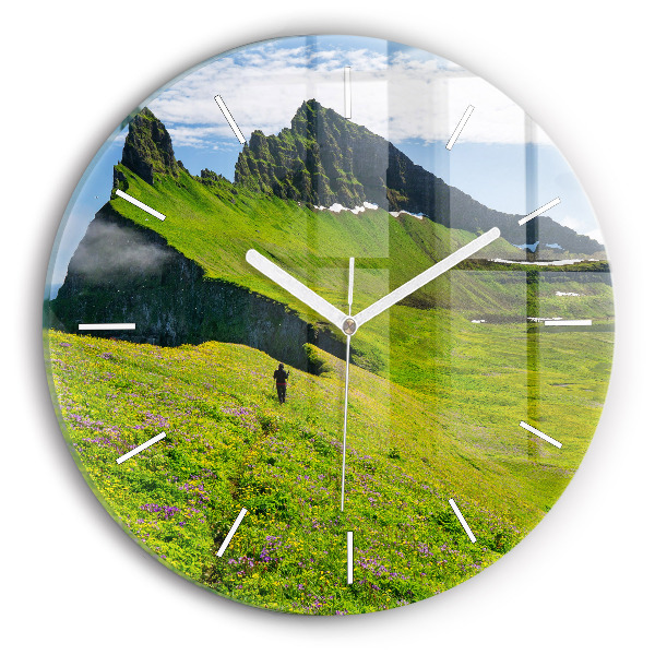 Ceas rotund de perete din sticlă Rezervația Hornstrandir Islanda