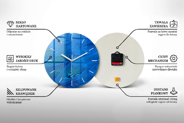 Ceas rotund de perete din sticlă Peisaj cu o cascadă