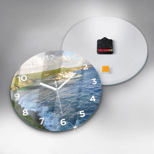 Ceas rotund de perete din sticlă Coasta Oceanului