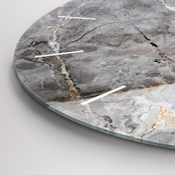 Ceas rotund de perete din sticlă Marmură de granit gri