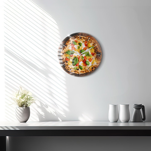 Ceas rotund de perete din sticlă pizza italiană
