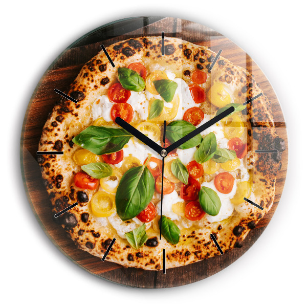 Ceas rotund de perete din sticlă pizza italiană