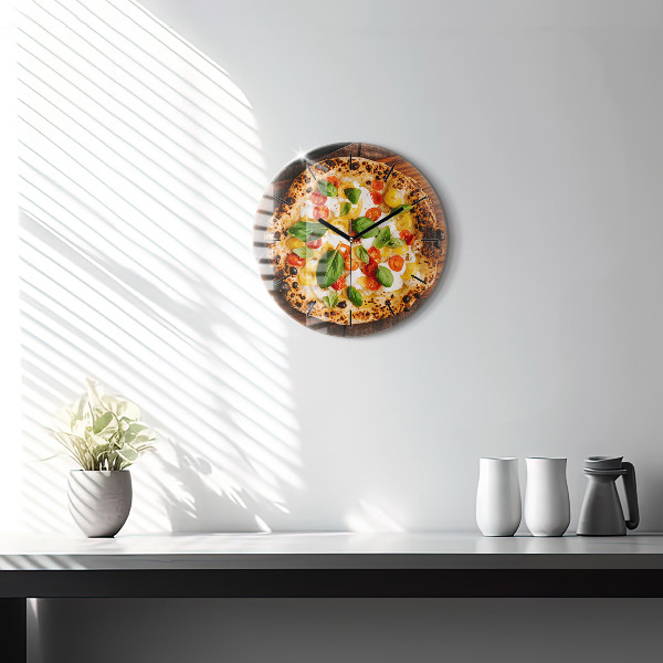 Ceas rotund de perete din sticlă pizza italiană