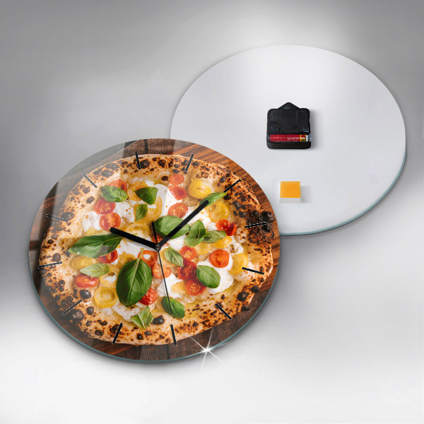 Ceas rotund de perete din sticlă pizza italiană