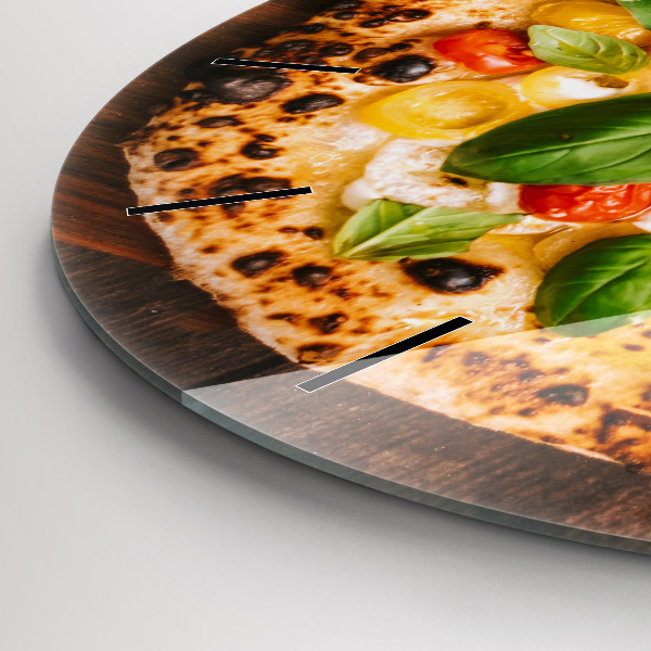 Ceas rotund de perete din sticlă pizza italiană