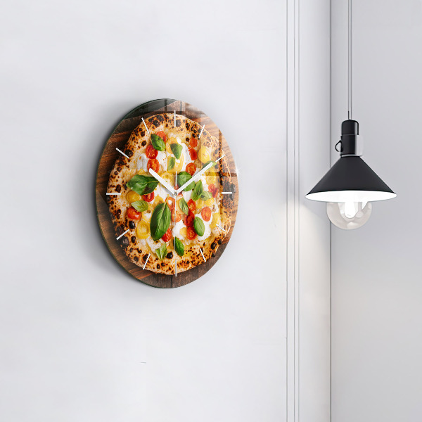 Ceas rotund de perete din sticlă pizza italiană