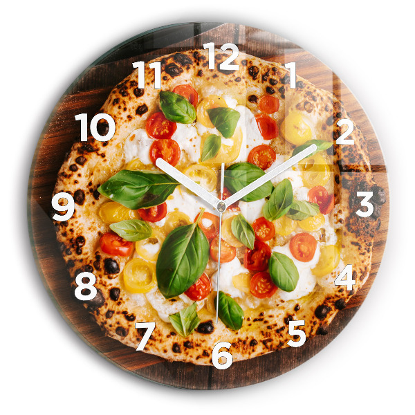 Ceas rotund de perete din sticlă pizza italiană