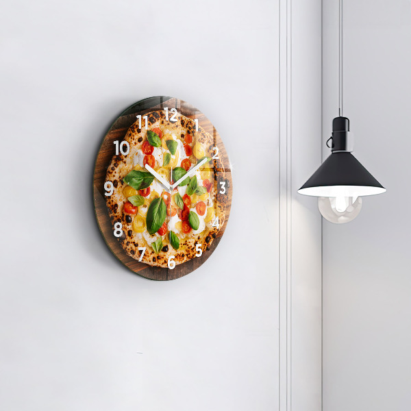 Ceas rotund de perete din sticlă pizza italiană