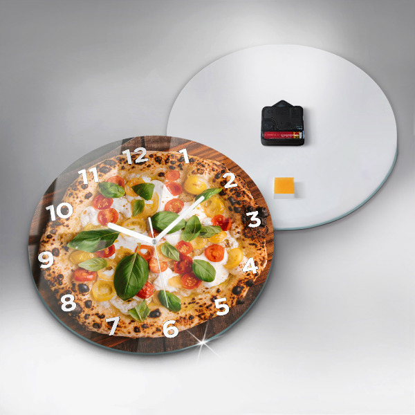 Ceas rotund de perete din sticlă pizza italiană