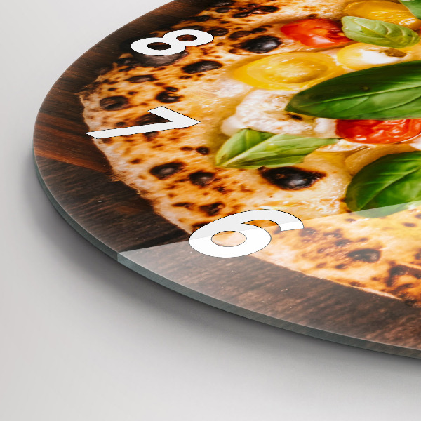 Ceas rotund de perete din sticlă pizza italiană