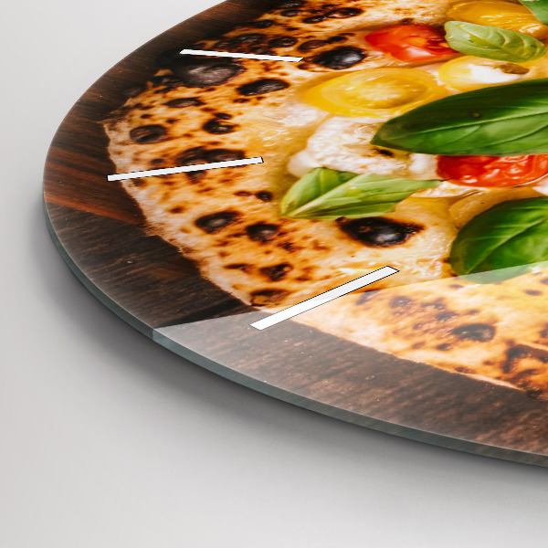 Ceas rotund de perete din sticlă pizza italiană