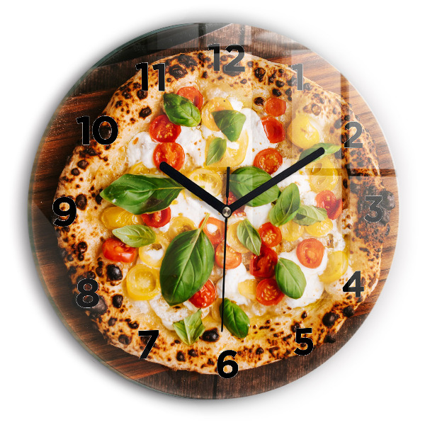 Ceas rotund de perete din sticlă pizza italiană