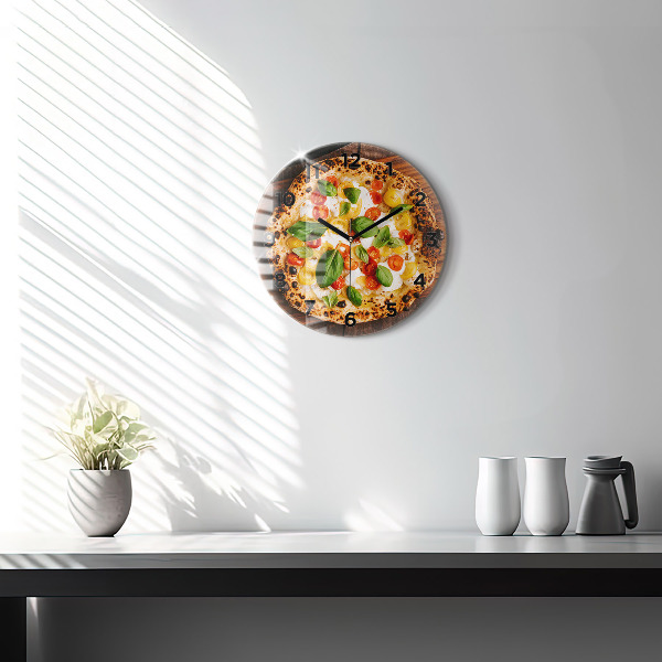 Ceas rotund de perete din sticlă pizza italiană