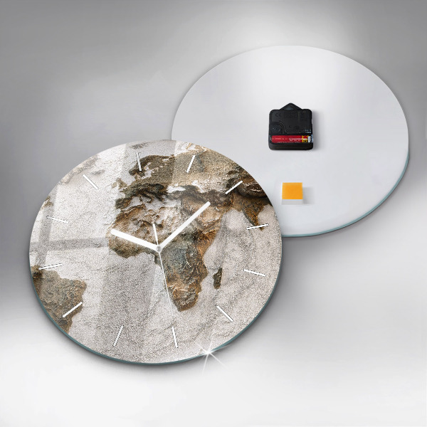 Ceas rotund de perete din sticlă Harta lumii vechi