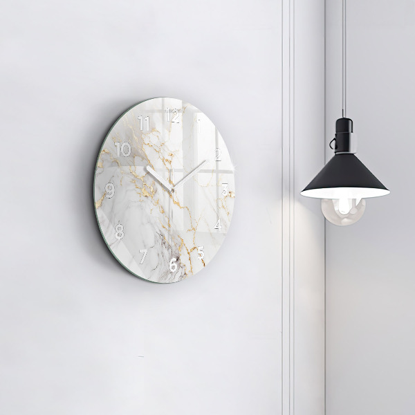 Ceas rotund de perete din sticlă Marmură decorativă