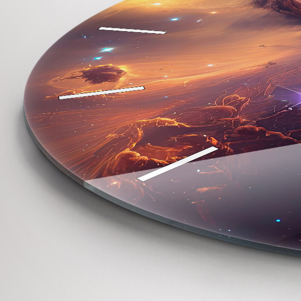 Ceas rotund de perete din sticlă Lumea cosmică a stelelor