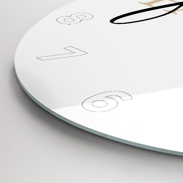 Ceas rotund de perete din sticlă Inscripția familiei