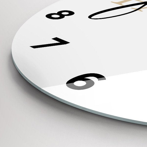 Ceas rotund de perete din sticlă Inscripția familiei