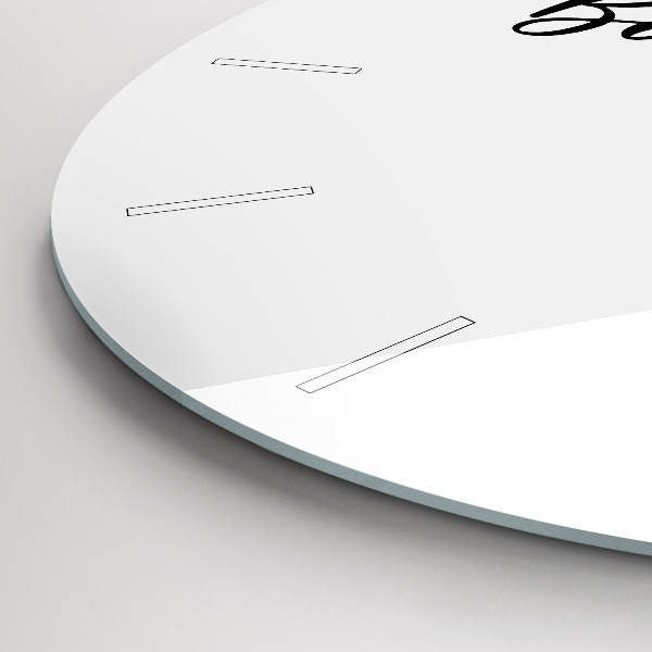 Ceas rotund de perete din sticlă Bon voyage inscripție