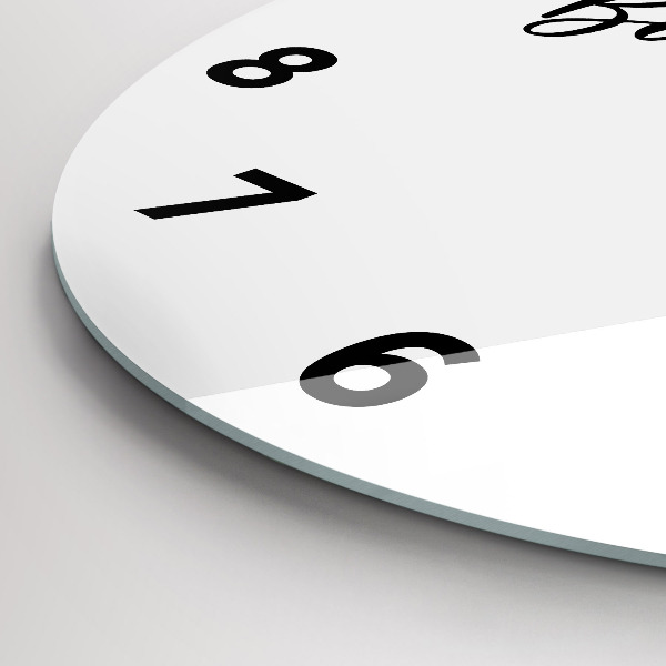 Ceas rotund de perete din sticlă Bon voyage inscripție