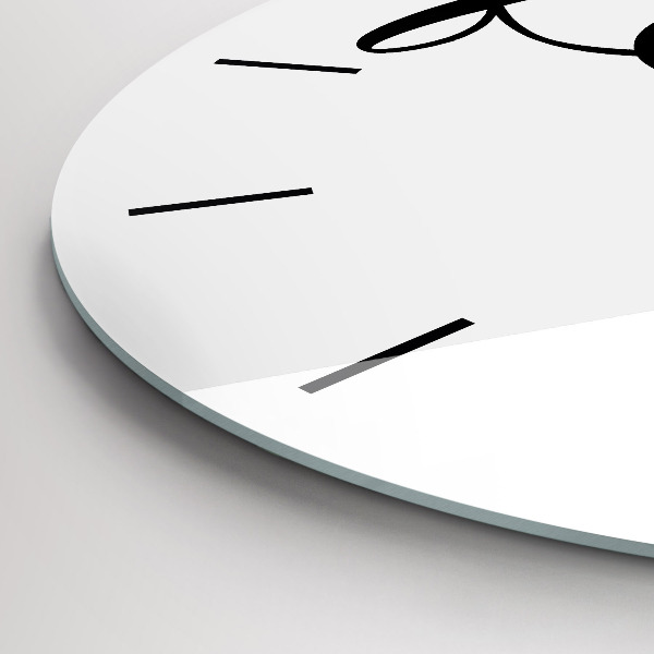 Ceas rotund de perete din sticlă Inscripție de familie și inimă