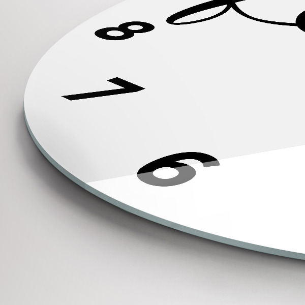 Ceas rotund de perete din sticlă Inscripție de familie și inimă