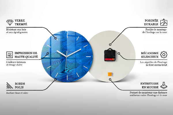 Ceas rotund de perete din sticlă Peisaj montan abstract