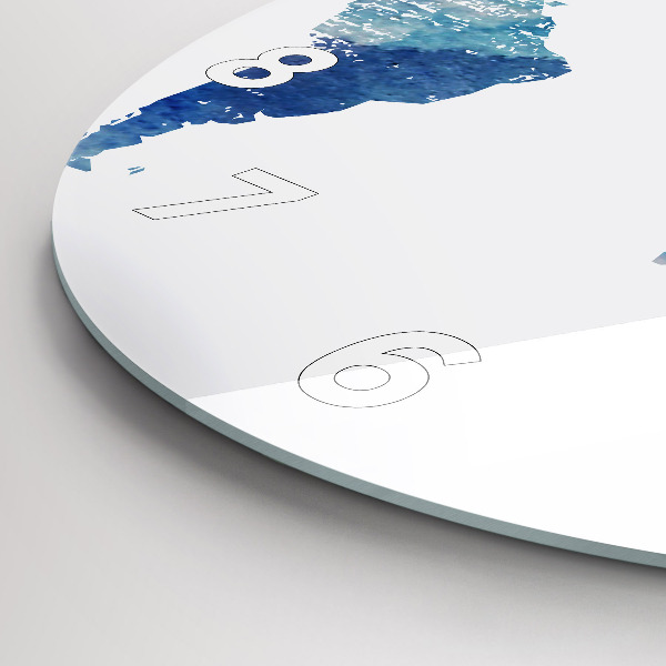 Ceas rotund de perete din sticlă Harta lumii